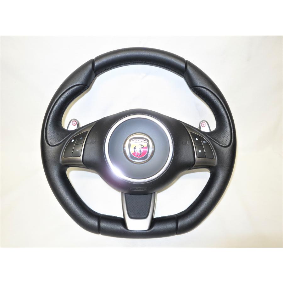 ABARTHアバルト　レザーステアリングハンドル Yahoo!オークション - ABARTH アバルト レザー ステアリング