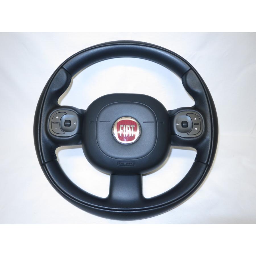 パンダ フィアット 13909 純正 革 ステアリング 運転席 エア