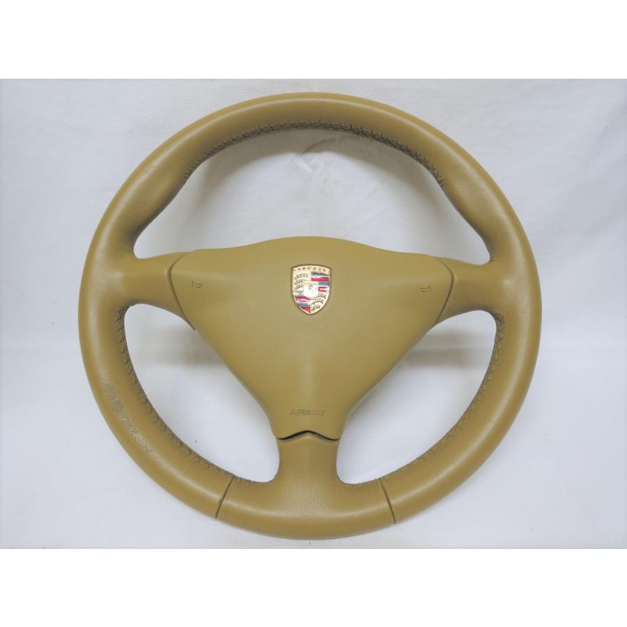986ボクスター純正 革 ステアリング ハンドル エアバック エアーバック