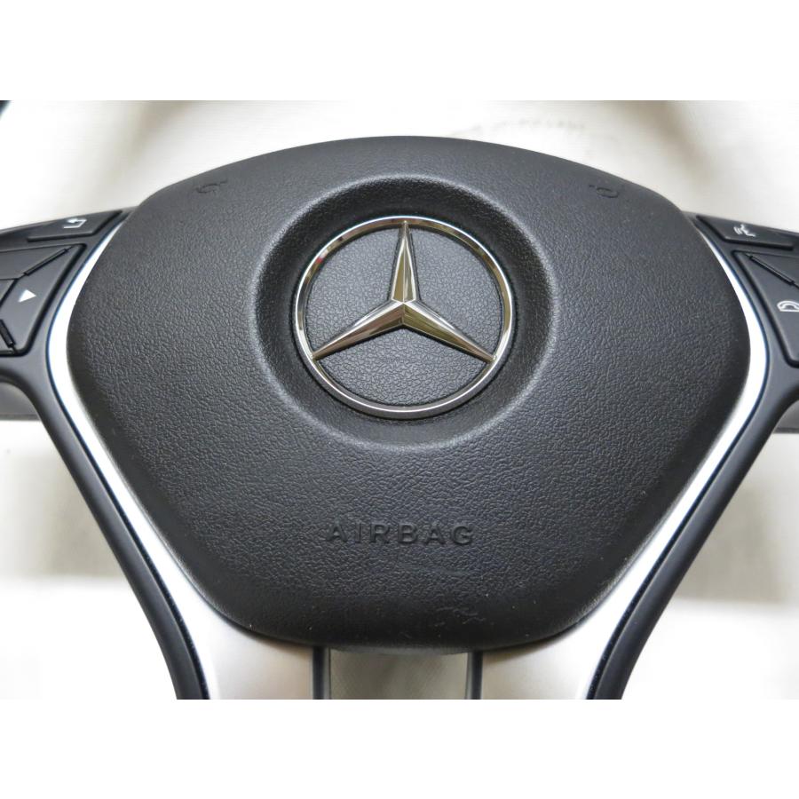 W204 ベンツ Cクラス 後期 純正 革 ステアリング ハンドル エアバック