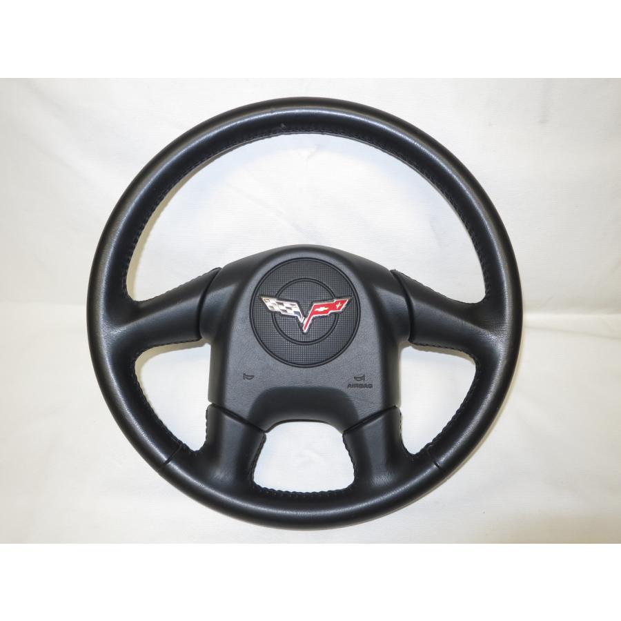 C6 コルベット シボレー 純正 革 ステアリング ハンドル エア