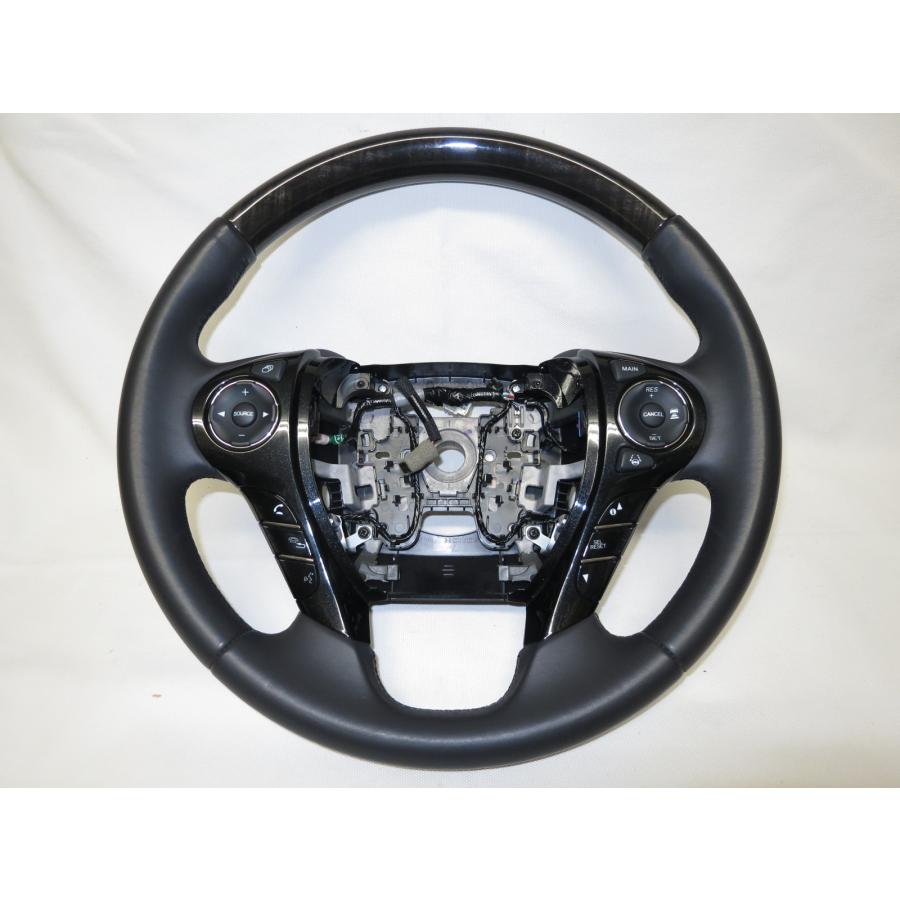 ハンドル ステアリング ホイール ビレット 黒 黒木! アコード CR6 CR5 純正 ウッド ウッディ コンビ