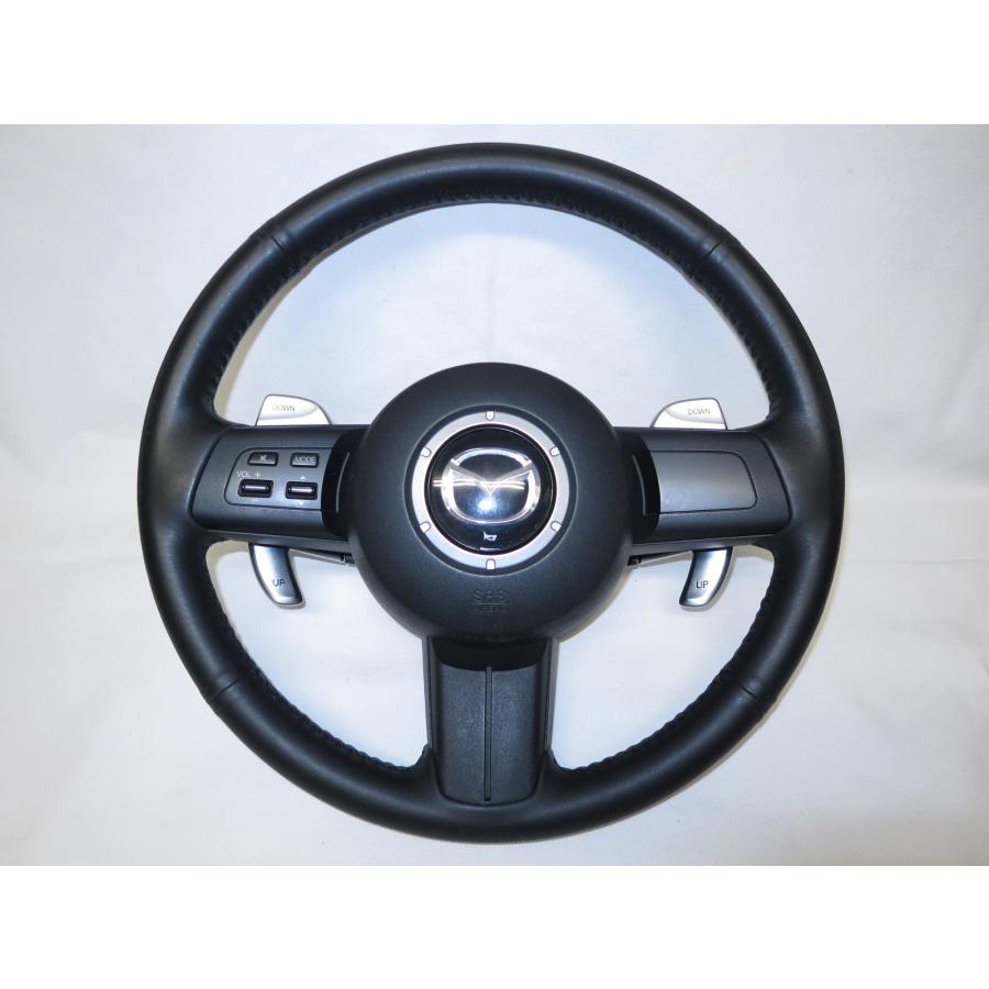 希少! RX8 RX-8 SE3P 後期 純正 革 ステアリング 運転席 エアバック