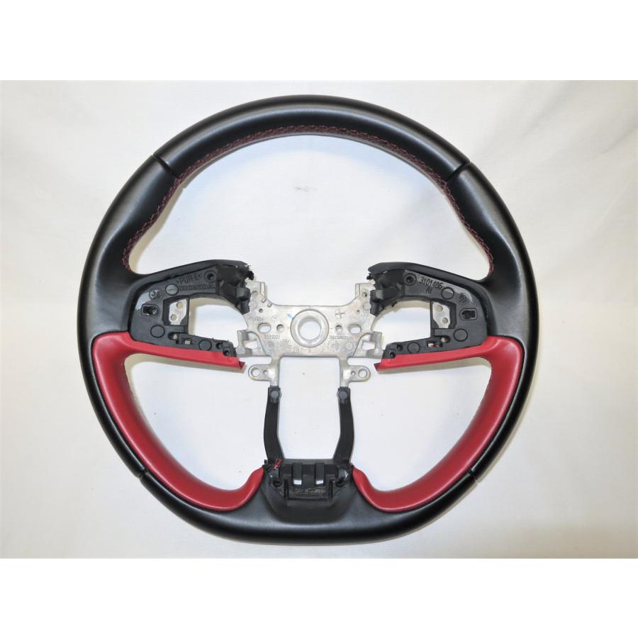 し*び様 【美品】シビック タイプR FK8 前期 純正 ステアリング 美品! シビック FK8 タイプR TYPE-R 純正 革 ステアリング ハンドル
