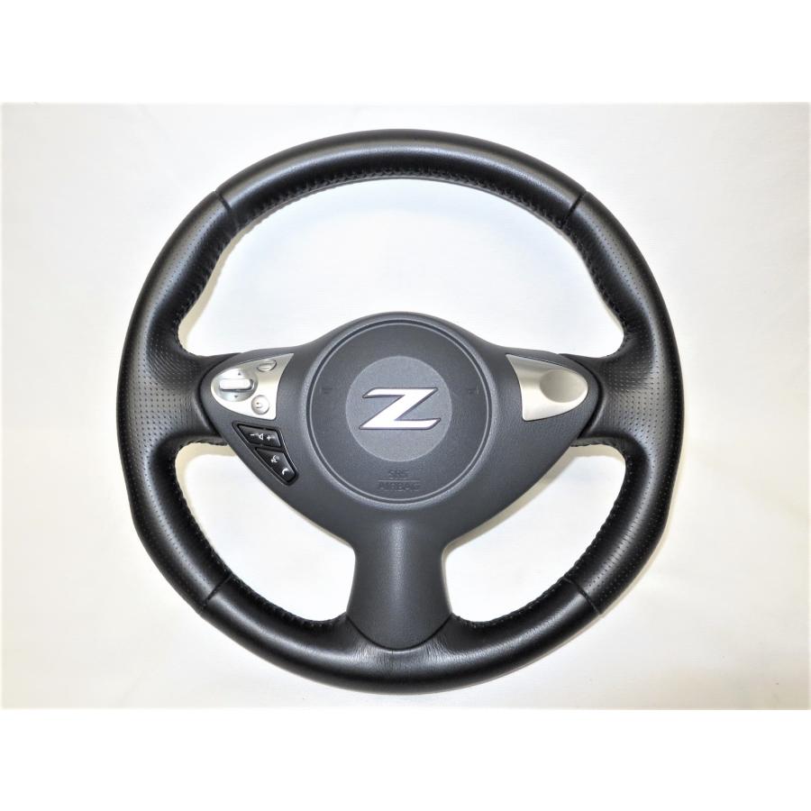 美品! フェアレディZ Z34 純正 革 ステアリング ハンドル エアバック