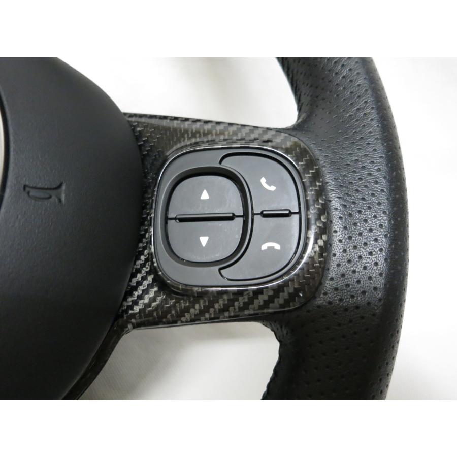 ABARTH ステアリング 本体 黒 アバルト595コンペティツィオーネ 革 アルカンターラ 純正