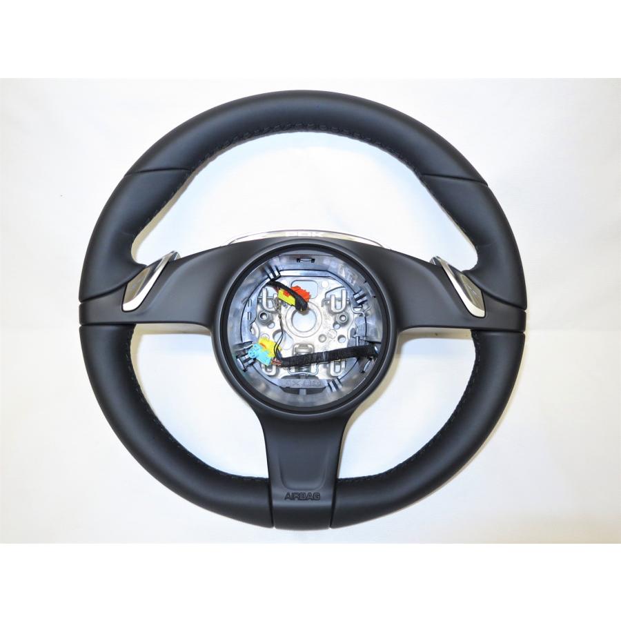 新同! 981 ボクスター ポルシェ 純正 革 ステアリング ハンドル