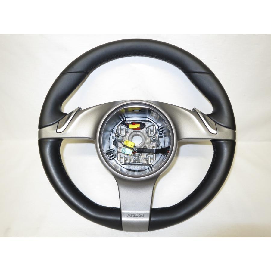 997 ポルシェ 純正 革 ステアリング ハンドル 997.347.803.20 A34