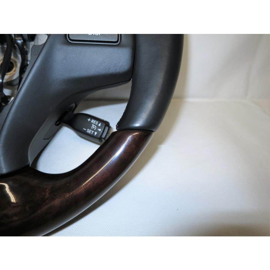 LS LS460 LS600h 後期 純正 黒革 ウッド ステアリング ハンドル