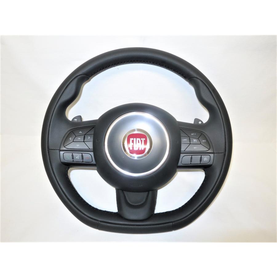 希少パドル付! フィアット 500X 純正 革 ステアリング ハンドル エア