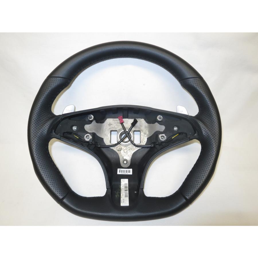 美品! C63 AMG W204 ベンツ 純正 革 ステアリング ハンドル パドル