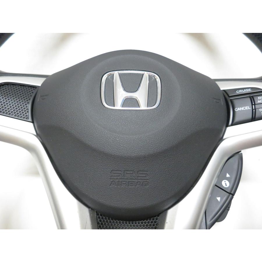 ホンダ 本革仕上げ 赤ステッチ付 ステアリング エアバックカバー【美品】♪ CRZ CR-Z ZF1 ZF2 純正 革 ステアリング 運転席 エアバック