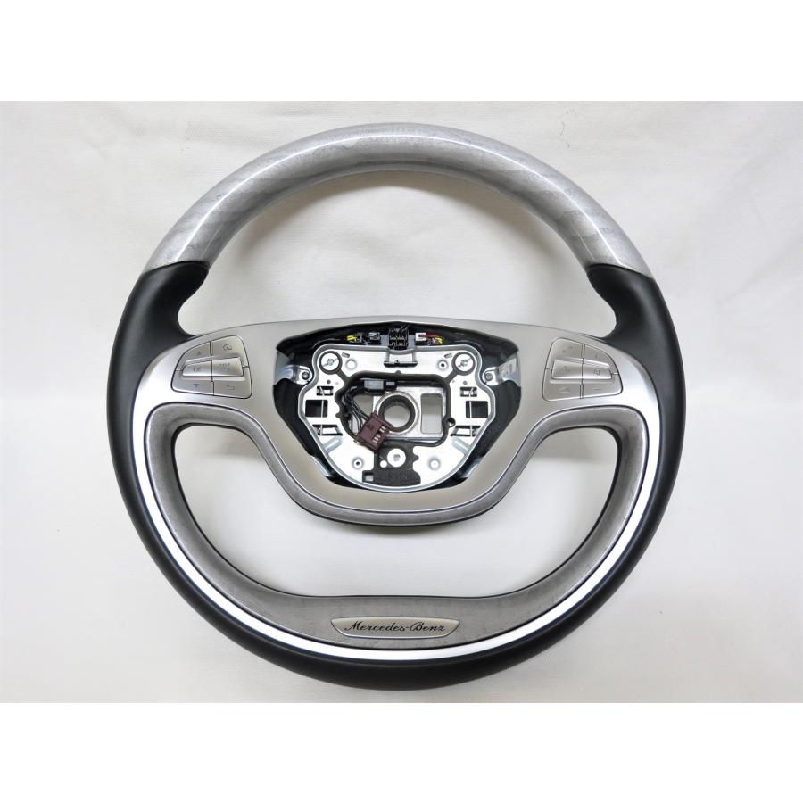 新同! W222 Sクラス 純正 ウッド ステアリング ハンドル ヒーター付き