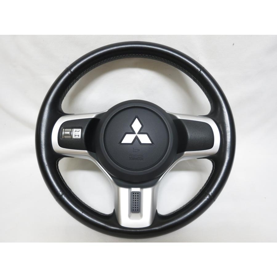 ランエボ10 エボXランサー エボリューションCZ4A純正 革 ステアリング