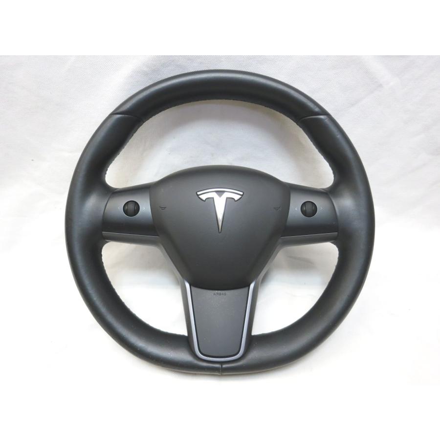 希少! テスラ モデル3 5YJ3 純正 革 ステアリング 運転席 エアバック