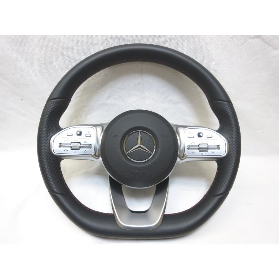 美品! AMGラインW247純正 革 ステアリング 運転席 エアバック カバー