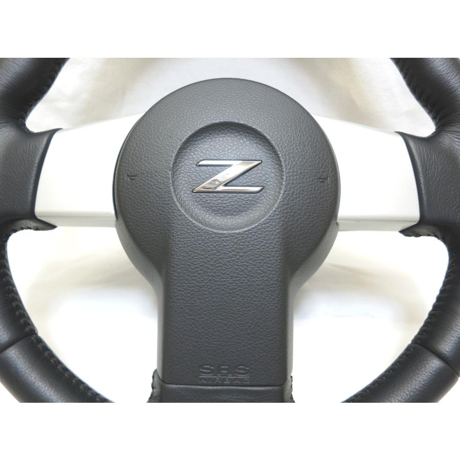 フェアレディZ Z33 前期 純正 革 ステアリング ハンドル エアバック