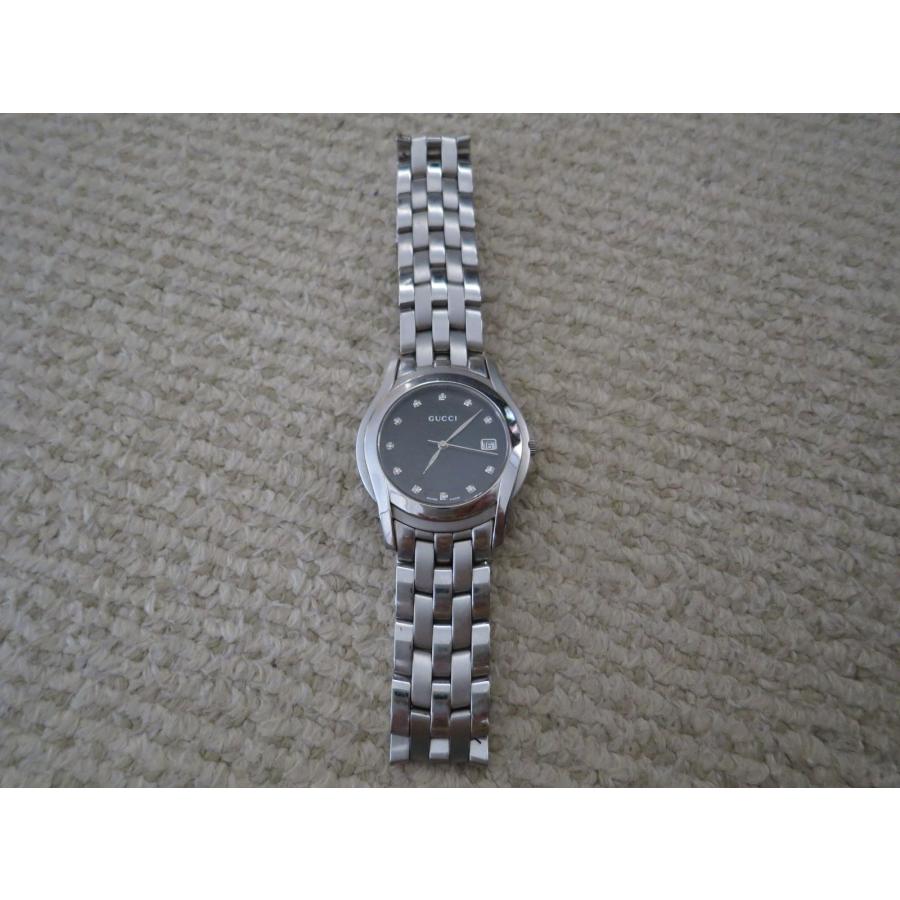 美品! GUCCI グッチ 5500M 11Pダイヤ ラウンドデイト メンズ 時計  