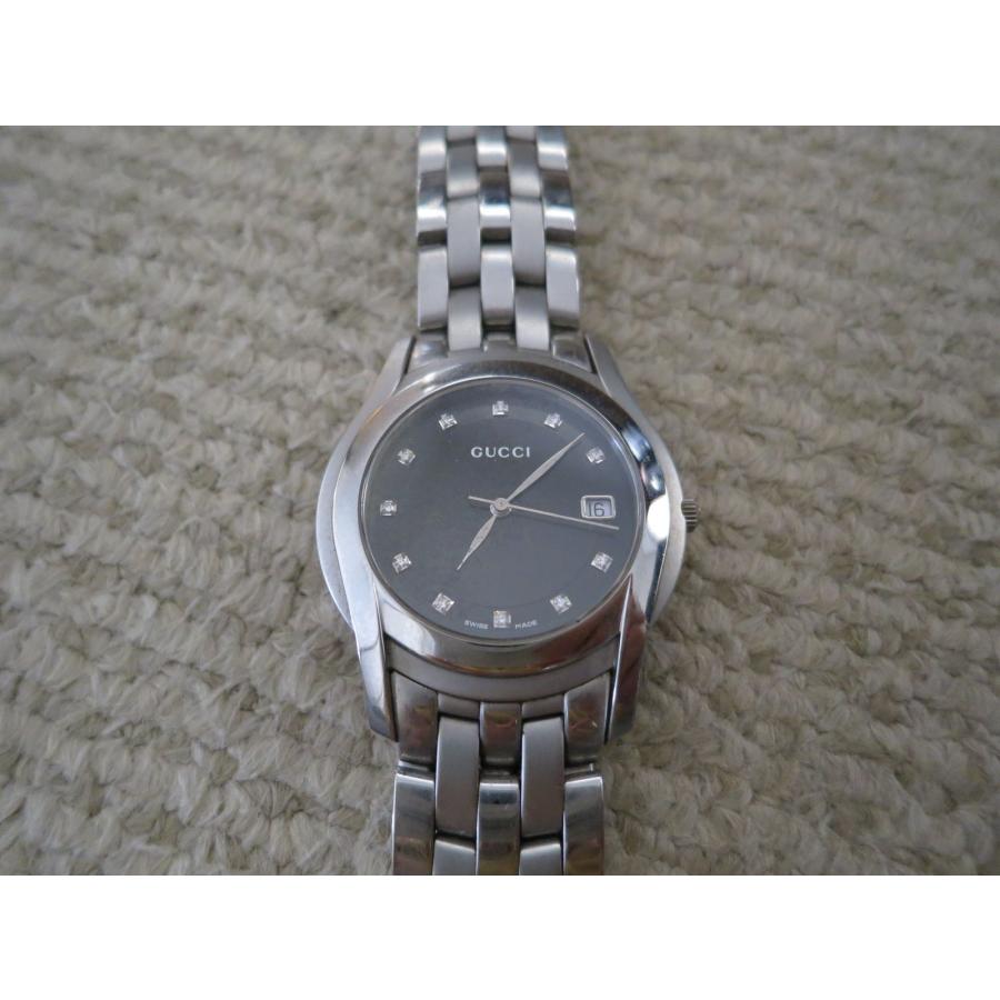 美品! GUCCI グッチ 5500M 11Pダイヤ ラウンドデイト メンズ 時計  
