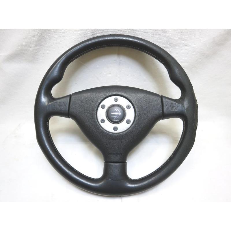 ランエボ4ランサー エボリューション 純正momoモモ 革 ステアリング