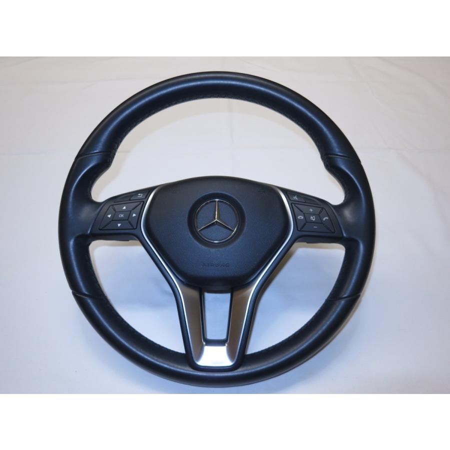 W246ベンツW176 W218 W212 W207 純正 革 ステアリング エアバック エアーバック パドル付 A 218 460 9103 9E38　管理番号（W-1251）インフレーター無し