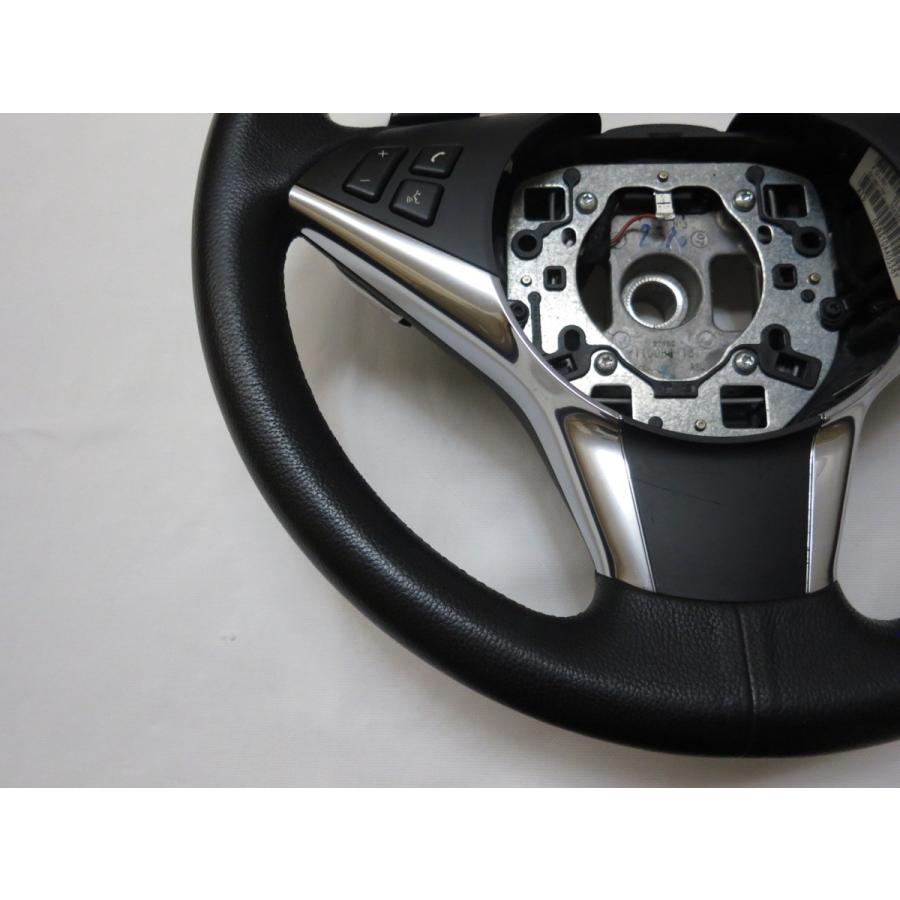 希少！ E60 BMW 5シリーズ E61 E62 E63 純正 革 ステアリング ハンドル