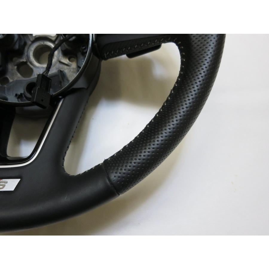 美品! A4 8W S-ライン アウディ 純正 革 ステアリング ハンドル パドル