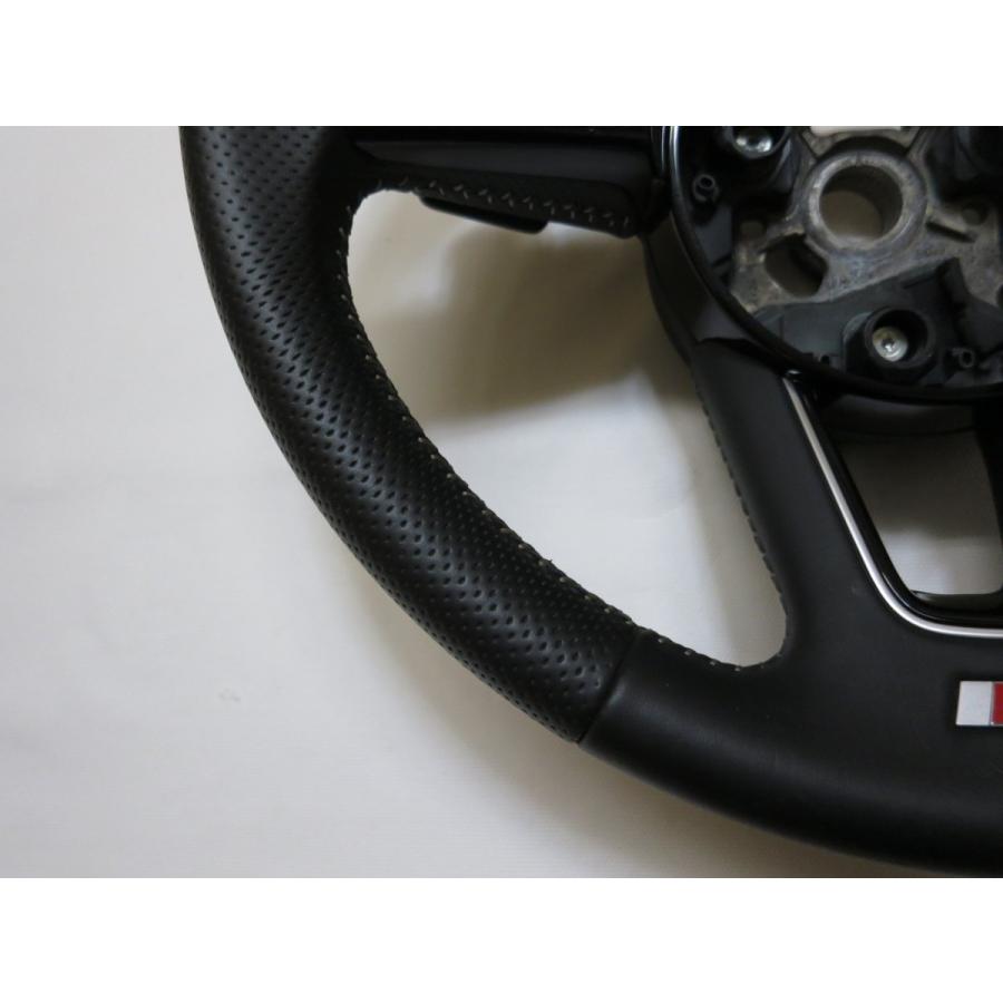 美品! A4 8W S-ライン アウディ 純正 革 ステアリング ハンドル パドル