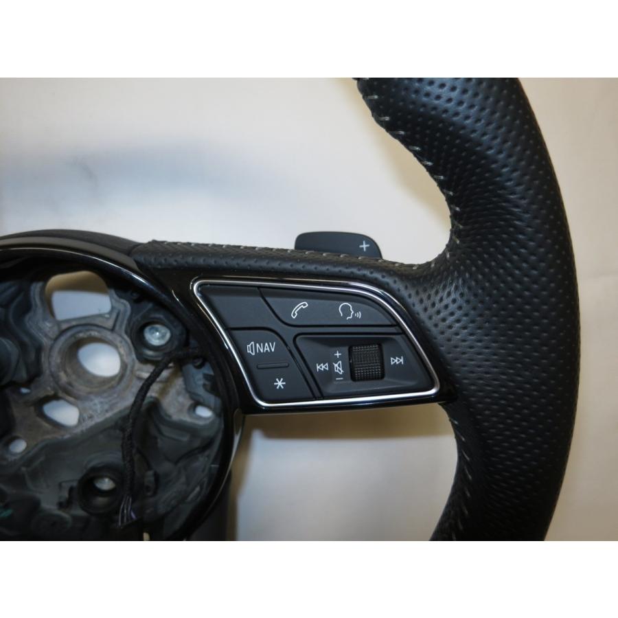 美品! A4 8W S-ライン アウディ 純正 革 ステアリング ハンドル パドル