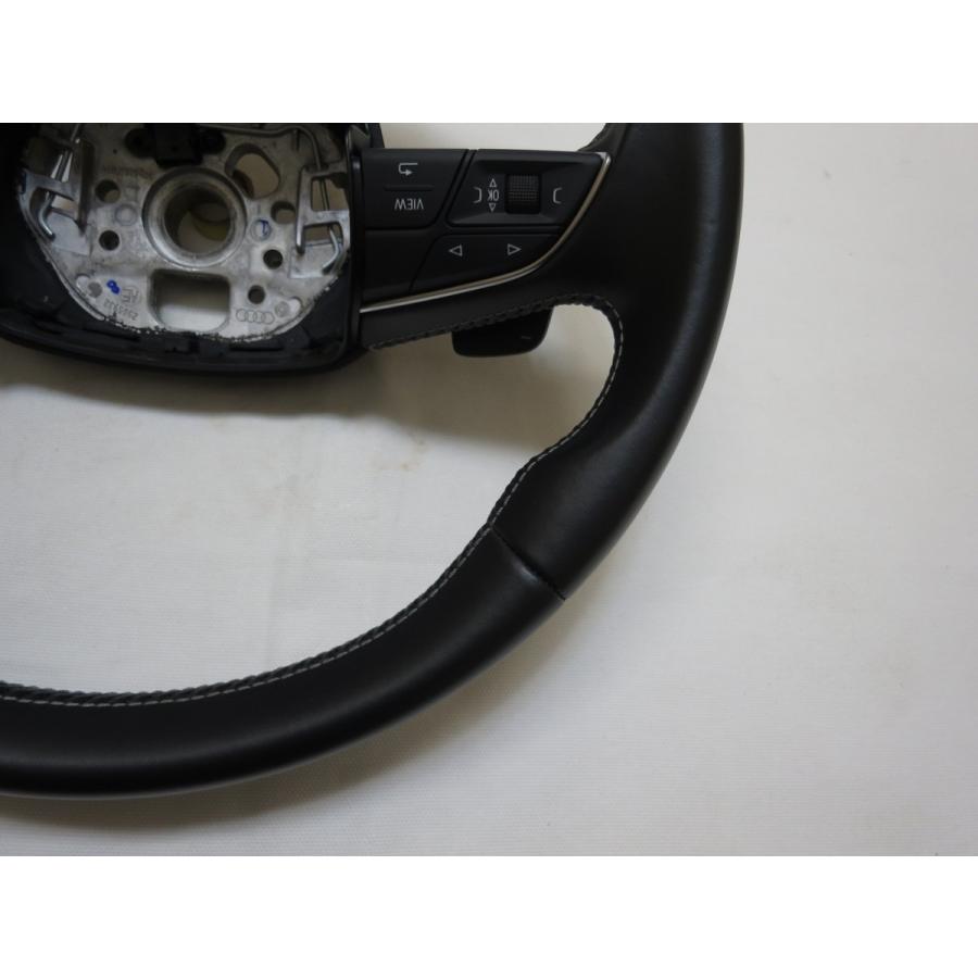 ダブルステッチ! SQ5(FY)アウディ 純正 S-line 革 ステアリング