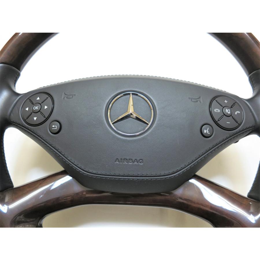 W221 後期 Sクラス 純正 ダークウォールナット ウッド ステアリング 