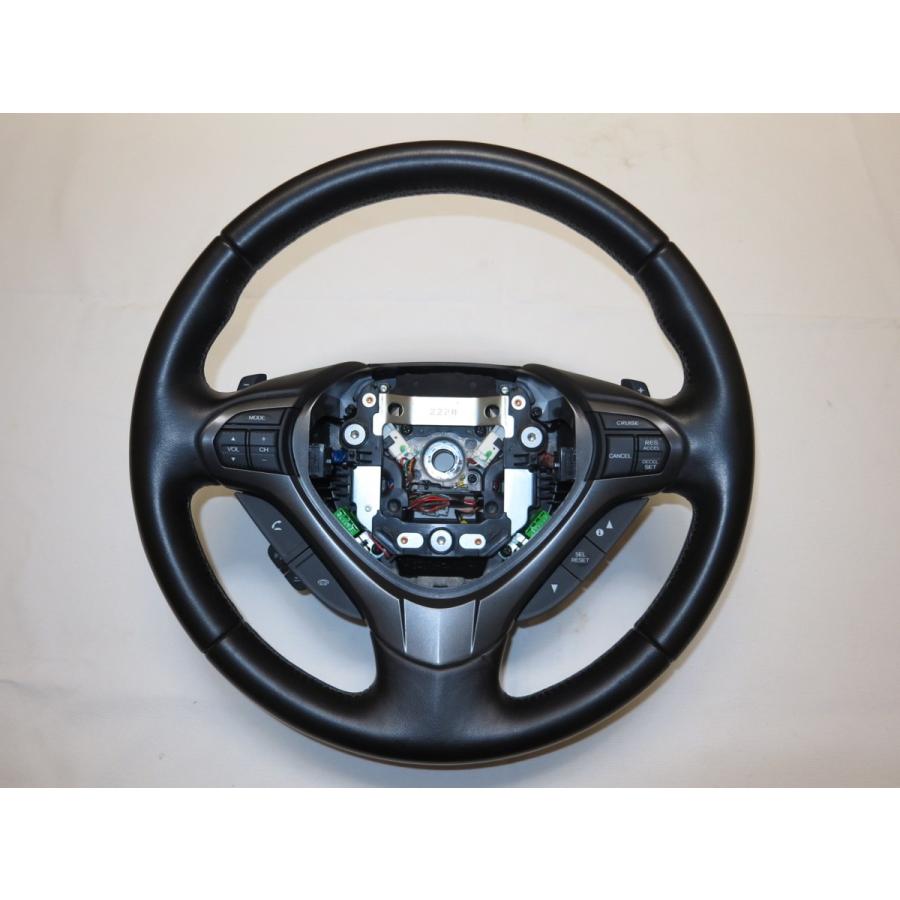 希少！パドルシフト付！アコード CU1 CU2 純正 革 ステアリング