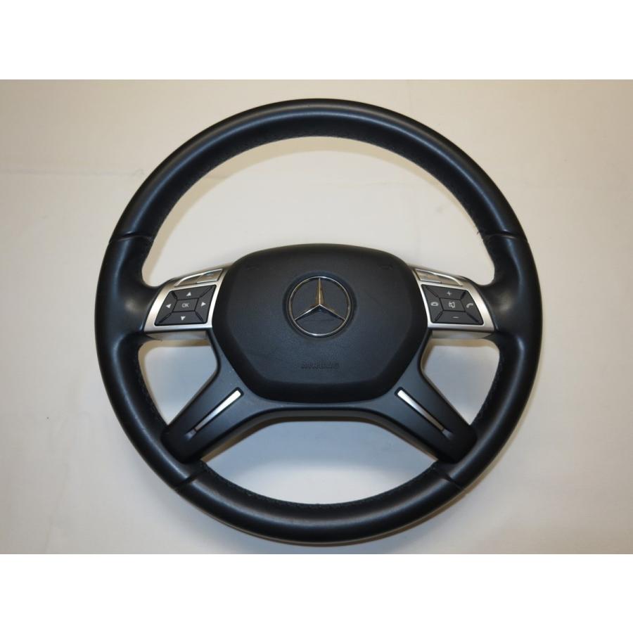 W204 ベンツ Cクラス 後期 純正 革 ステアリング 運転席 エアバック