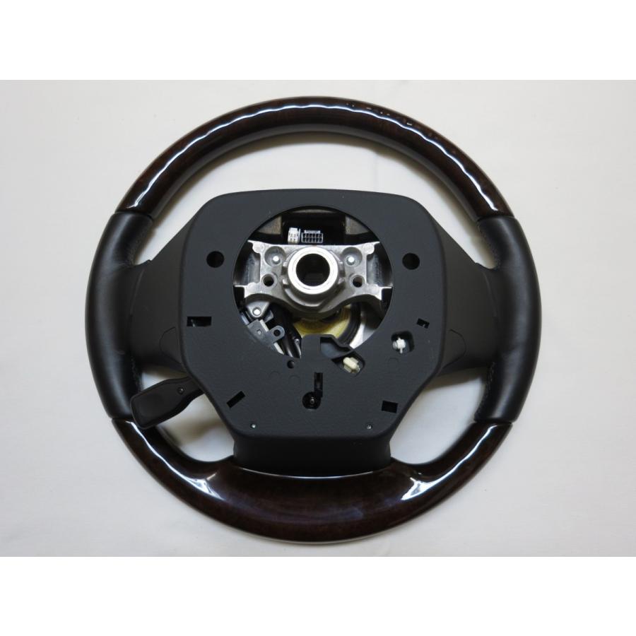 LS LS460 LS600h 後期 純正 黒革 ウッド ステアリング ハンドル エア