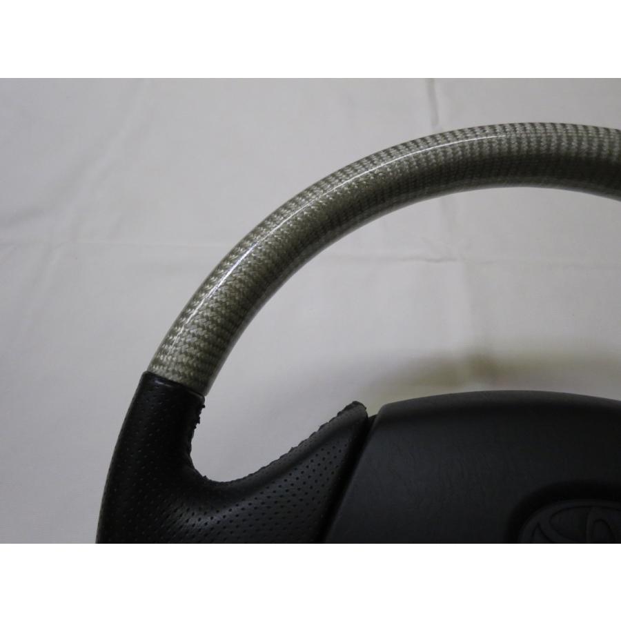 アリスト 16系 シルバー カーボン コンビ ステアリング ハンドル