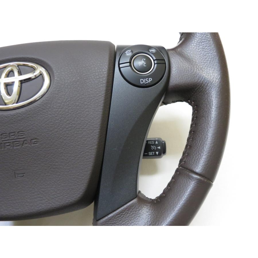 サイ SAI AZK10 純正 革 ステアリング ハンドル エアバック