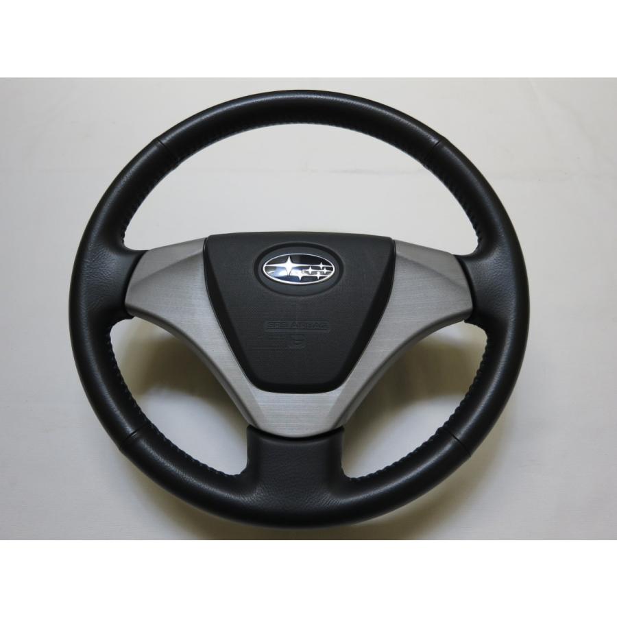 ステラ LA100F サンバー 純正 革 ステアリング 運転席 エア