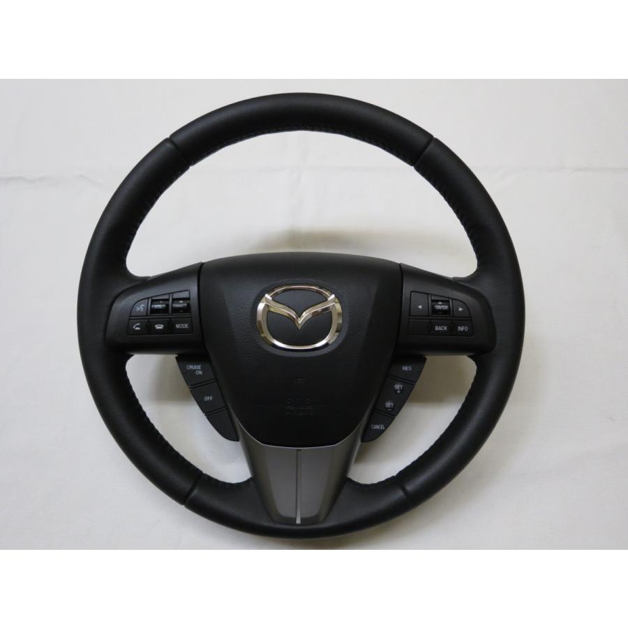 プレマシーCW アクセラ BL CX5 革 ステアリング ハンドル エア