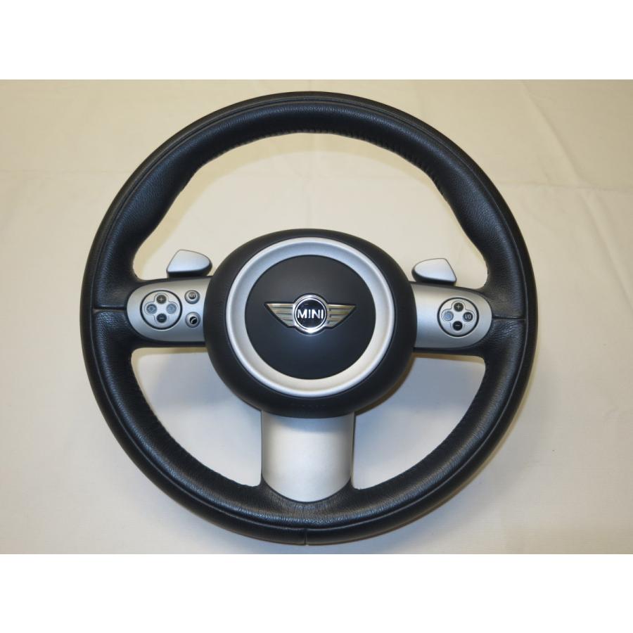 希少! 3スポ! ミニ MINI 純正 革 ステアリング 運転席 エアバック