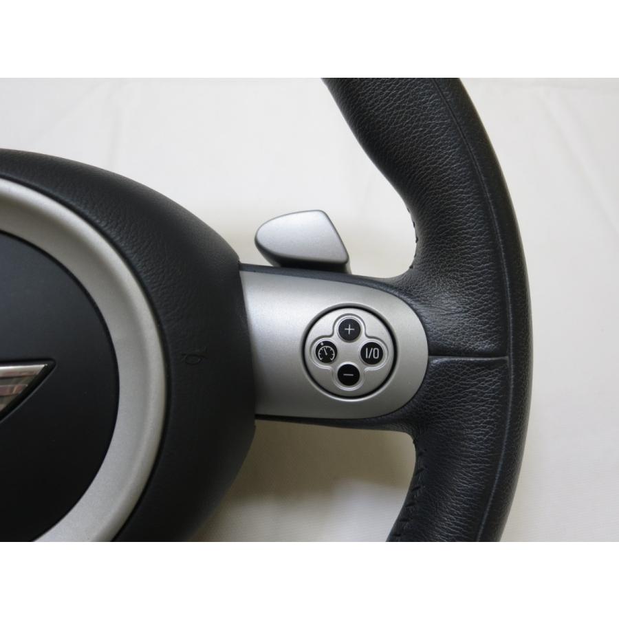 ミニ　ステアリング　エアバッグ付き　 希少! 3スポ! ミニ MINI 純正 革 ステアリング 運転席 エアバック