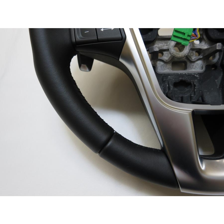美品! パドル付き! V40 ボルボ 純正 革 ステアリング ハンドル
