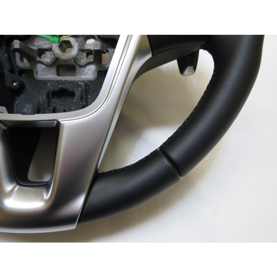 美品! パドル付き! V40 ボルボ 純正 革 ステアリング ハンドル