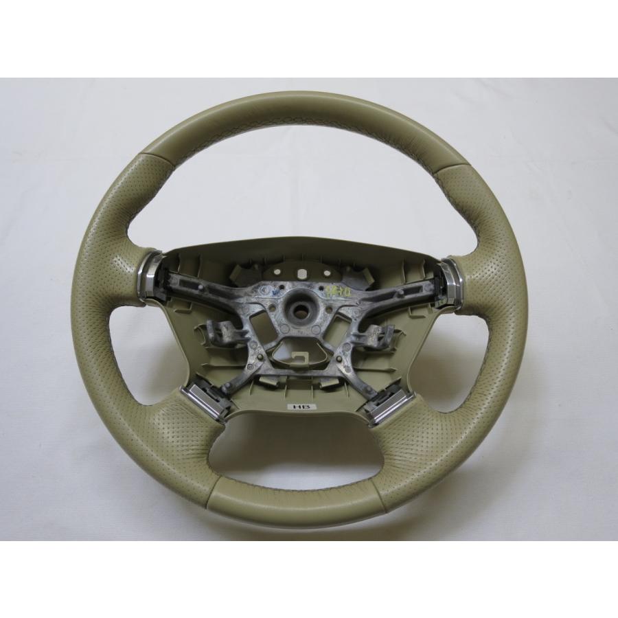 トム　日産y50フーガ　純正ハンドル 美品！ フーガ Y50 純正 革 ステアリング ハンドル 管理番号（Q