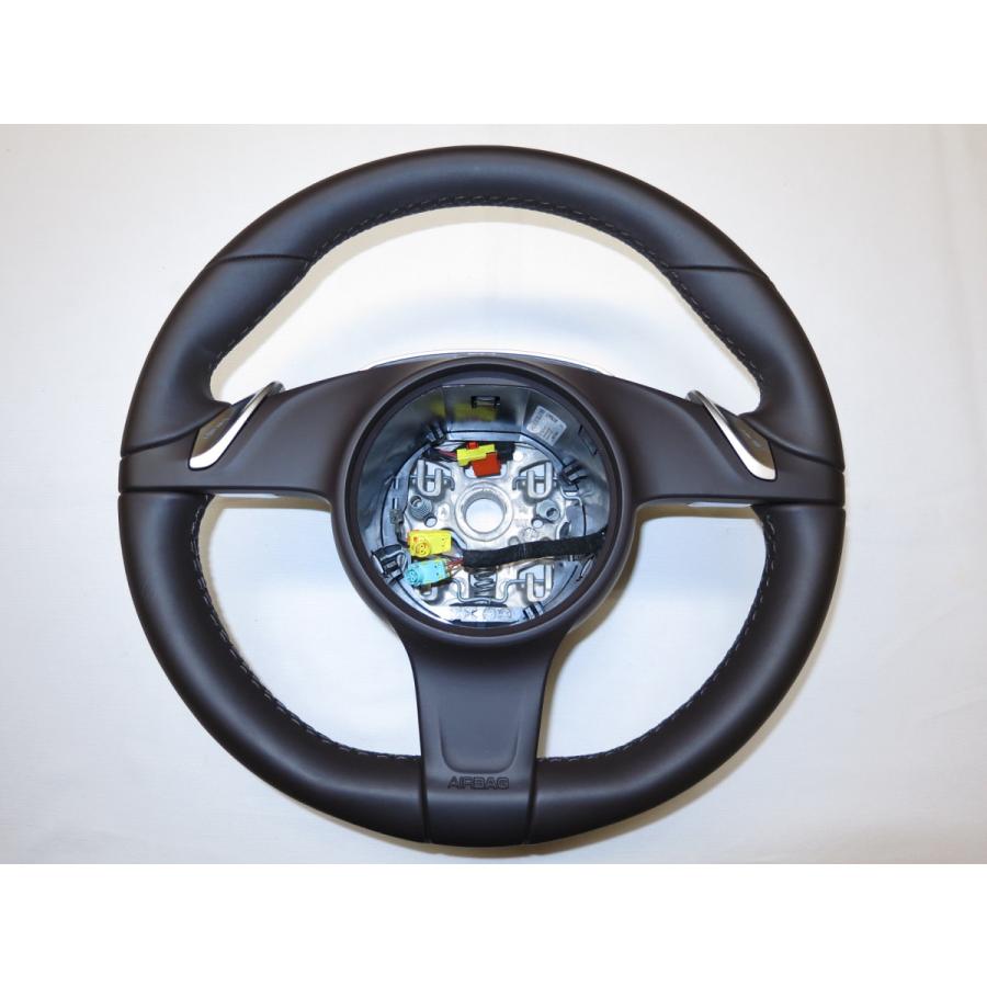 希少！茶系！911 ポルシェ 997 987 PDK 純正 革 ステアリング ハンドル