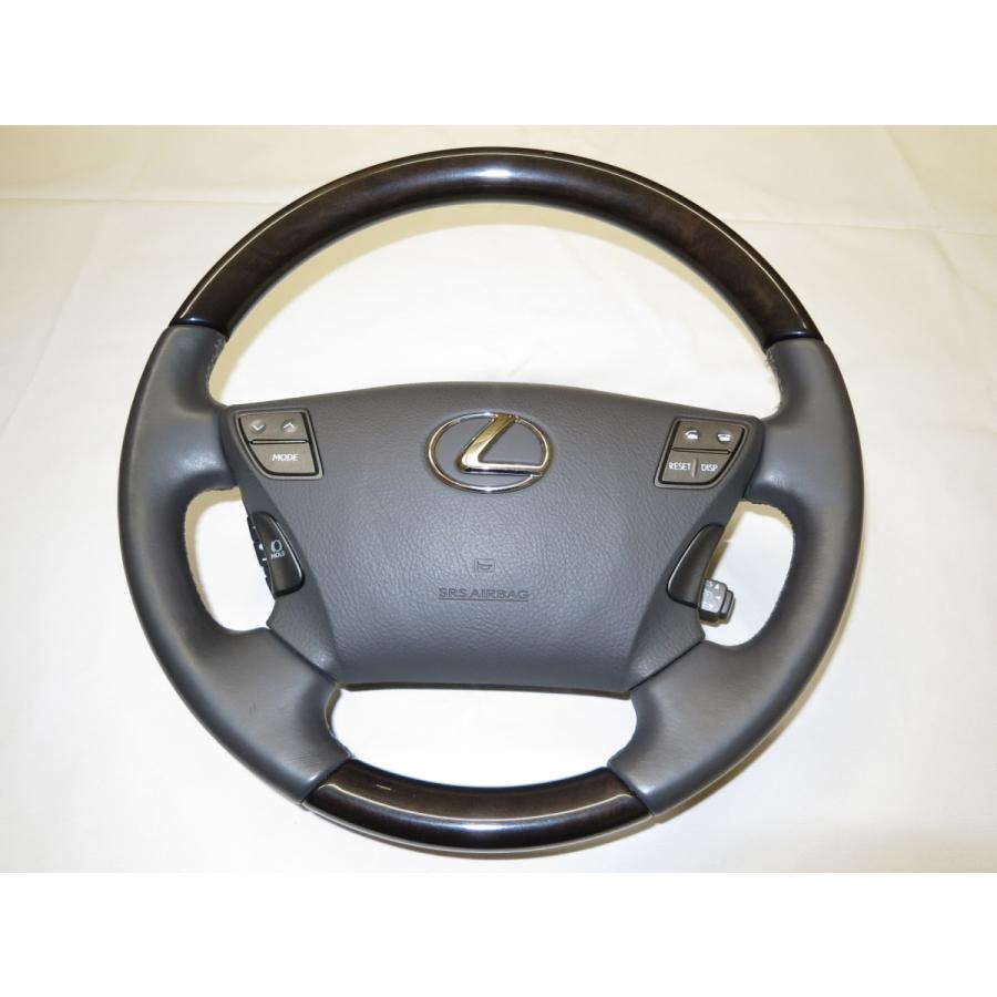 レクサスLS460　純正ステアリング 希少色！LSレクサスLS460 LS600h前期 純正 ウッド ステアリング