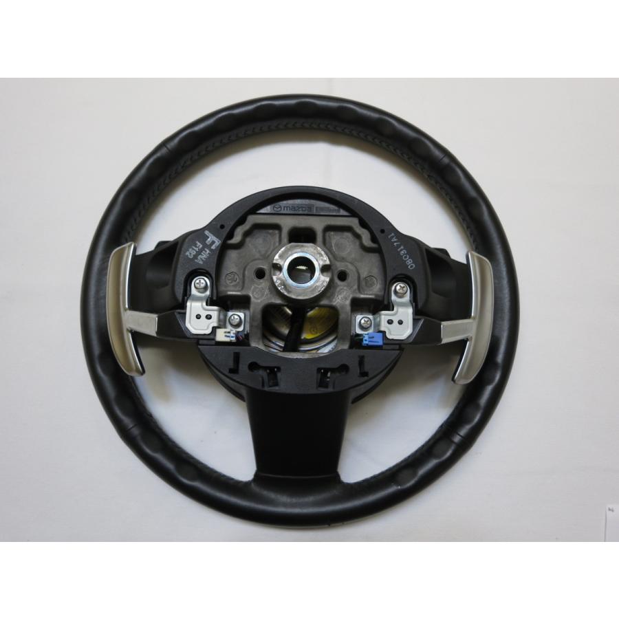 RX8 RX-8 RX―8 SE3P パドル付！ 純正 革 ステアリング ハンドル