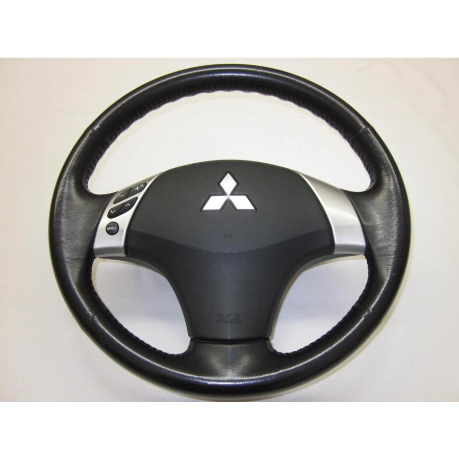 アウトランダー　CW5W　純正　革　ステアリング　ハンドル　エアバック　エアバッグ　エアーバック　カバー　管理番号（X-6670）