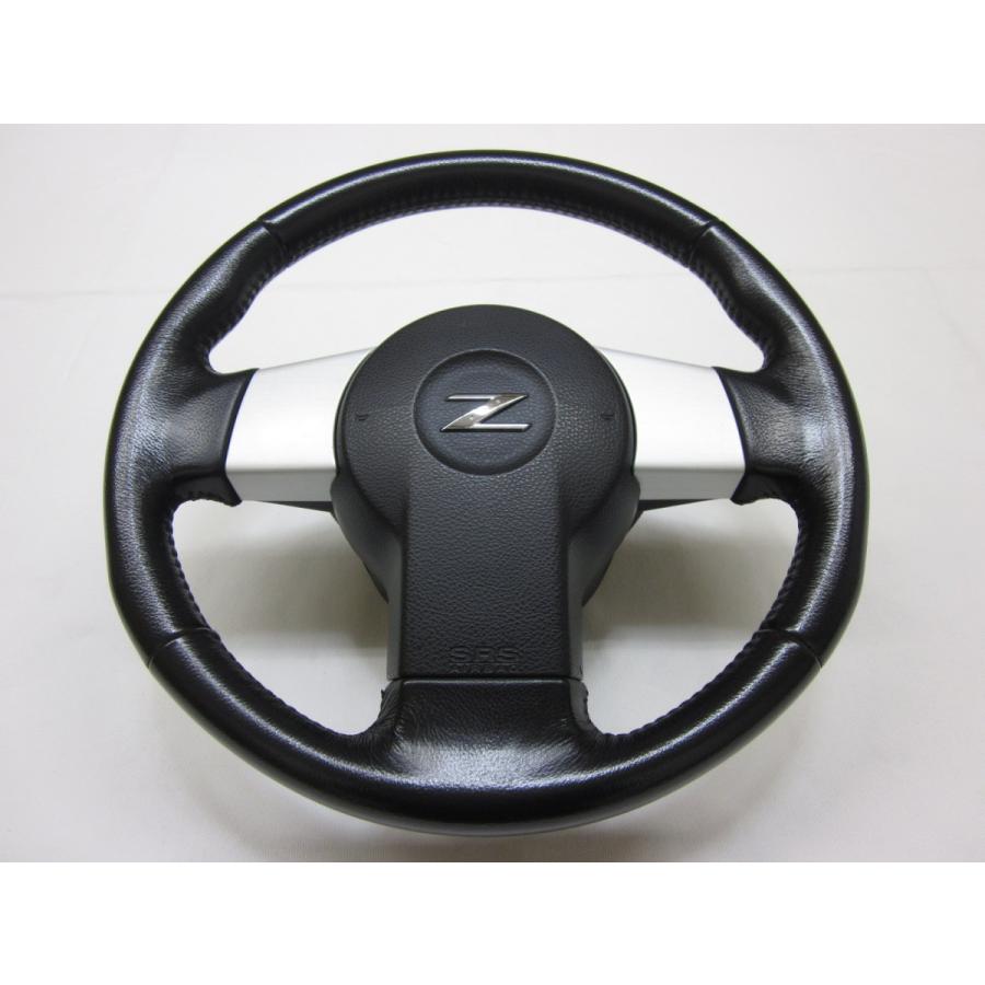 フェアレディZ キューブ マーチ 純正 革 ステアリング ハンドル エア