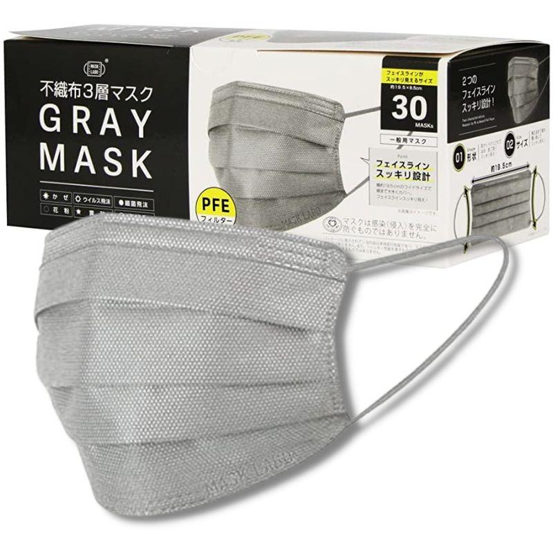 即日】2個セット 富士 不織布 グレーマスク 30枚入 GRAY MASK 3層