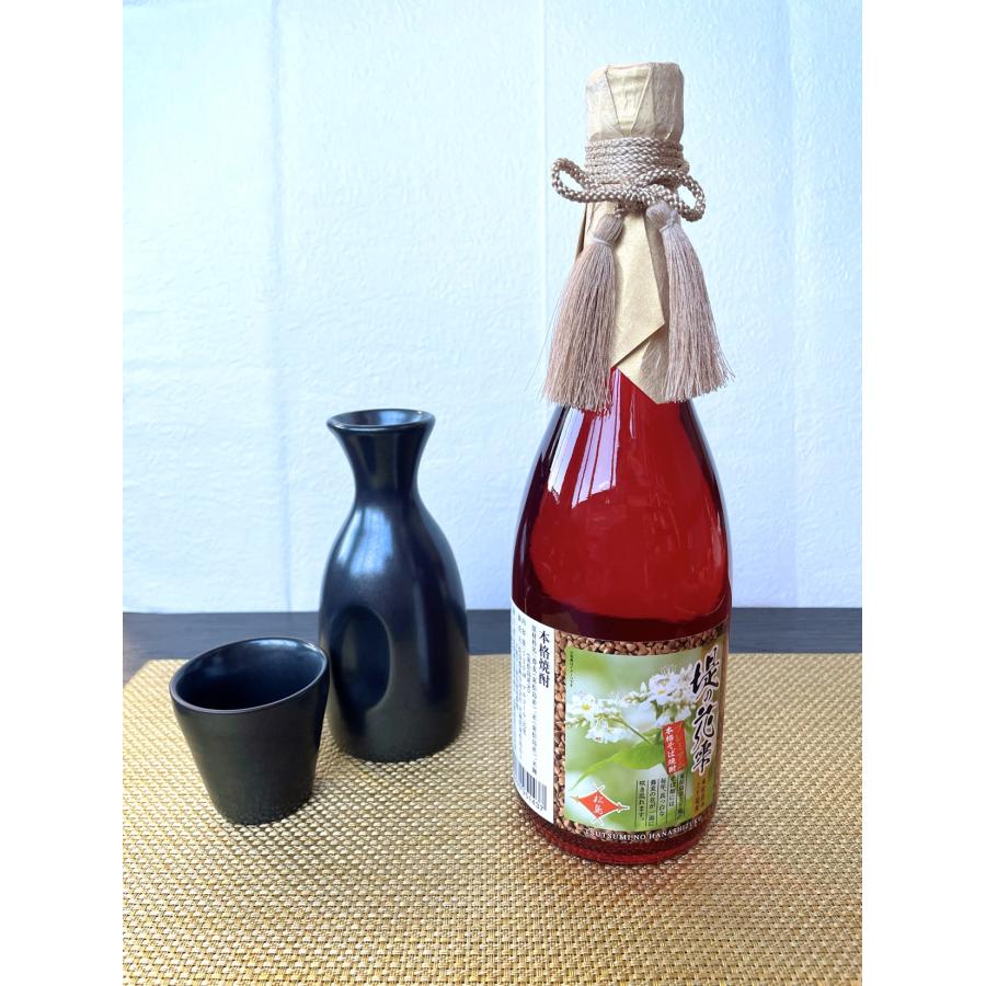 【父の日ギフト】お祝い 焼酎  東松島上下堤の里 プレミア 本格そば焼酎 提の花雫(赤瓶） ７２０ｍｌ 化粧箱入れ | 